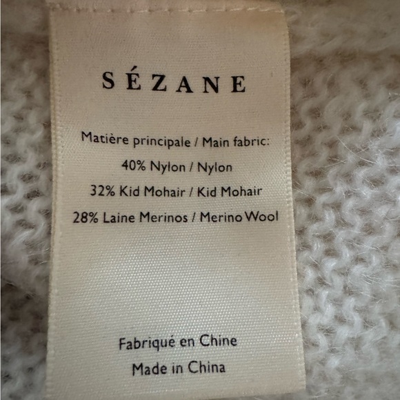 Sezane Joy Caramel Chevron Mohair Ecru Pullover Sweater - Picture 10 of 10